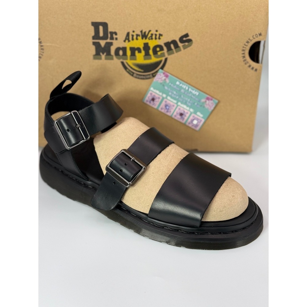 Dr. Martens Gryphon Black Leather Gladiator Sandals Mens Size 10 NWOB